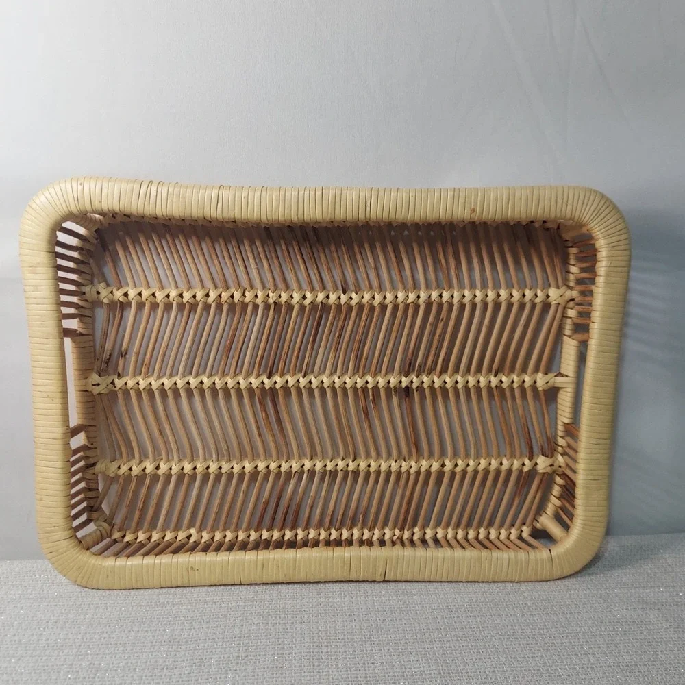 MCM Danish Rattan Serving Tray Modern Chic‎ Boho Bamboo Vintage 17